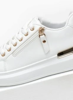 The Fashion Project Sneakers με μεταλλική λεπτομέρεια στη σόλα - Λευκό -The Fashion Project κατάστημα sneakers me metalliki leptomereia sti sola 110518 vvck