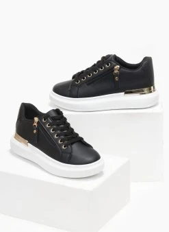 The Fashion Project Sneakers με μεταλλική λεπτομέρεια στη σόλα - Μαύρο 9 The Fashion Project Sneakers με μεταλλική λεπτομέρεια στη σόλα - Μαύρο -The Fashion Project κατάστημα sneakers me metalliki leptomereia sti sola 110519 lks4