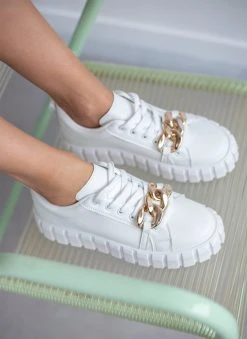 The Fashion Project Sneakers με Oversized αλυσίδα - Λευκό
