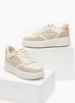 The Fashion Project Sneakers με Flatform σόλα - Μπεζ -The Fashion Project κατάστημα sneakers me suede leptomereies 105687 x4oc