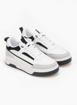 The Fashion Project Sneakers με Suede λεπτομέρειες - Λευκό/Μαύρο -The Fashion Project κατάστημα sneakers me suede leptomereies 111057 2jvg