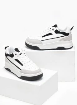 The Fashion Project Sneakers με Suede λεπτομέρειες - Λευκό/Μαύρο -The Fashion Project κατάστημα sneakers me suede leptomereies 111057 rkkc