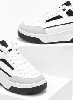 The Fashion Project Sneakers με Suede λεπτομέρειες - Λευκό/Μαύρο -The Fashion Project κατάστημα sneakers me suede leptomereies 111057 yk68