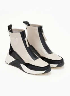 Sneakers μποτάκια δερμάτινα με φερμουάρ CARMELA 160180 - Μπεζ -The Fashion Project κατάστημα sneakers mpotakia dermatina me fermouar carmela 16 106231 3cvp