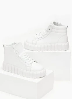 The Fashion Project Sneakers μποτάκια με σχέδιο στη σόλα - Λευκό -The Fashion Project κατάστημα sneakers mpotakia me sxedio sti sola 99738 3s2z