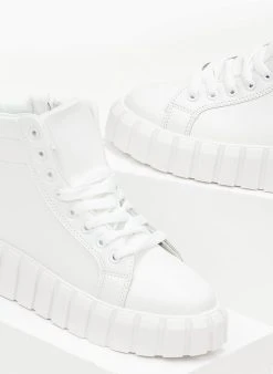 The Fashion Project Sneakers μποτάκια με σχέδιο στη σόλα - Λευκό -The Fashion Project κατάστημα sneakers mpotakia me sxedio sti sola 99738 jywn