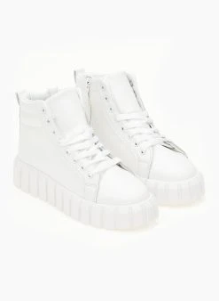 The Fashion Project Sneakers μποτάκια με σχέδιο στη σόλα - Λευκό -The Fashion Project κατάστημα sneakers mpotakia me sxedio sti sola 99738 zyrw