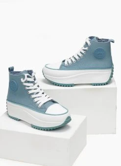 Sneakers μποτάκια πάνινα Refresh 170846 - Μπλε Jean -The Fashion Project κατάστημα sneakers mpotakia panina refresh 170846 111306 egpt