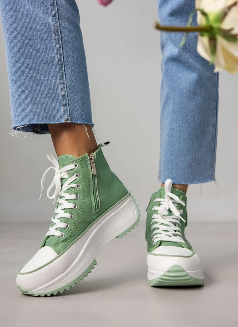 Sneakers μποτάκια πάνινα Refresh 170846 - Μέντα 1 Sneakers μποτάκια πάνινα Refresh 170846 - Μέντα