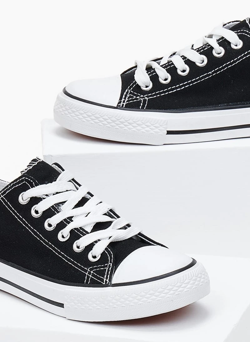 The Fashion Project Sneakers πάνινα Basic με κορδόνια - Μαύρο 3 The Fashion Project Sneakers πάνινα Basic με κορδόνια - Μαύρο - Image 3