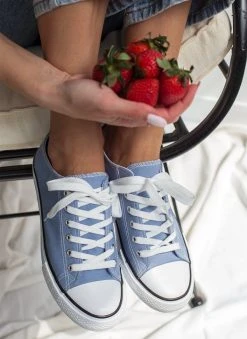 The Fashion Project Sneakers πάνινα Basic με κορδόνια - Γαλάζιο