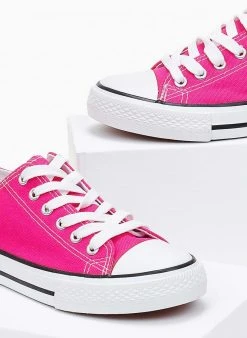 The Fashion Project Sneakers πάνινα Basic με κορδόνια - Φούξια -The Fashion Project κατάστημα sneakers panina basic me kordonia 100863 5lsi