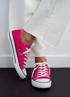 The Fashion Project Sneakers πάνινα Basic με κορδόνια - Φούξια -The Fashion Project κατάστημα sneakers panina basic me kordonia 100863 pbi1