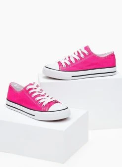 The Fashion Project Sneakers πάνινα Basic με κορδόνια - Φούξια -The Fashion Project κατάστημα sneakers panina basic me kordonia 100863 x93b