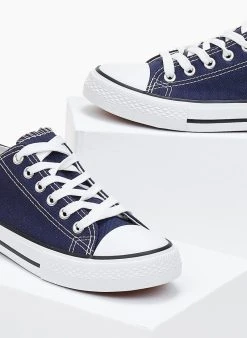 The Fashion Project Sneakers πάνινα Basic με κορδόνια - Μπλε -The Fashion Project κατάστημα sneakers panina basic me kordonia 100864 cfaw