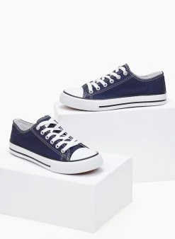 The Fashion Project Sneakers πάνινα Basic με κορδόνια - Μπλε -The Fashion Project κατάστημα sneakers panina basic me kordonia 100864 fh91