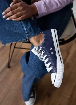 The Fashion Project Sneakers πάνινα Basic με κορδόνια - Μπλε -The Fashion Project κατάστημα sneakers panina basic me kordonia 100864 s8cz