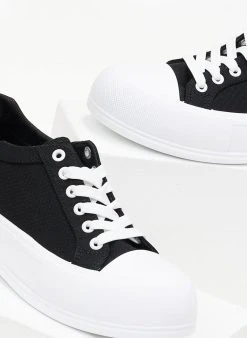 The Fashion Project Sneakers πάνινα με διπλή σόλα - Μαύρο 12 The Fashion Project Sneakers πάνινα με διπλή σόλα - Μαύρο -The Fashion Project κατάστημα sneakers panina me dipli sola 99916 9uyr