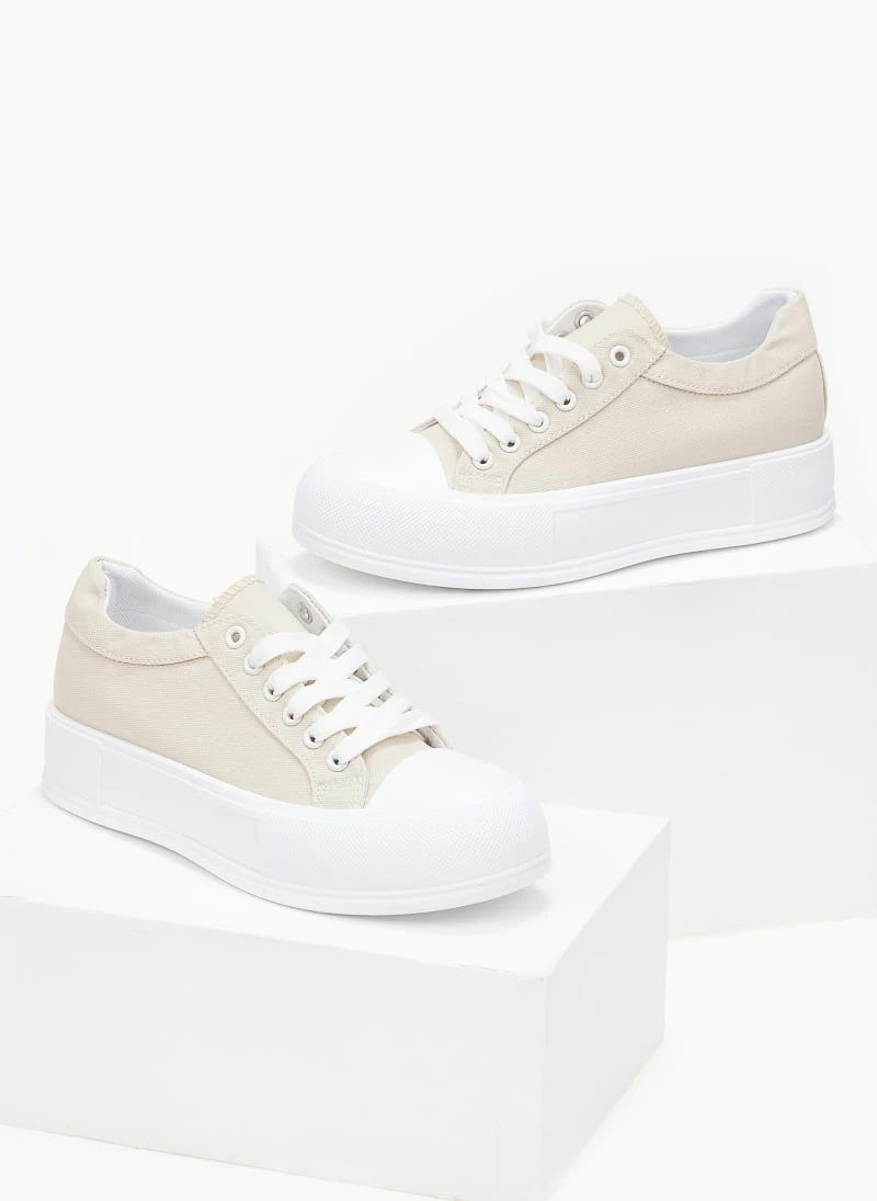 The Fashion Project Sneakers πάνινα με διπλή σόλα - Μπεζ 3 The Fashion Project Sneakers πάνινα με διπλή σόλα - Μπεζ - Image 3