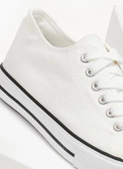 The Fashion Project Sneakers πάνινα με κορδόνια - Λευκό -The Fashion Project κατάστημα sneakers panina me kordonia 105983 0m2g