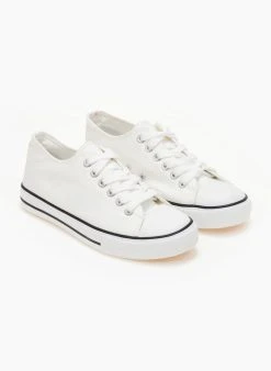 The Fashion Project Sneakers πάνινα με κορδόνια - Λευκό -The Fashion Project κατάστημα sneakers panina me kordonia 105983 1hm7