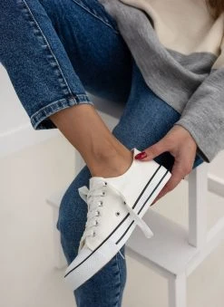 The Fashion Project Sneakers πάνινα με κορδόνια - Λευκό -The Fashion Project κατάστημα sneakers panina me kordonia 105983 9cd1