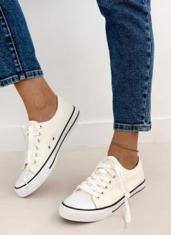 The Fashion Project Sneakers πάνινα με κορδόνια - Λευκό -The Fashion Project κατάστημα sneakers panina me kordonia 105983 gzmc