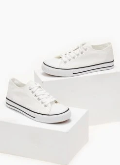 The Fashion Project Sneakers πάνινα με κορδόνια - Λευκό -The Fashion Project κατάστημα sneakers panina me kordonia 105983 hbzg