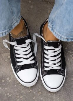 The Fashion Project Sneakers πάνινα με κορδόνια - Μαύρο