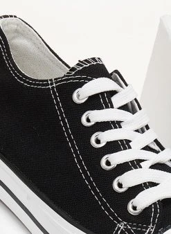 The Fashion Project Sneakers πάνινα με κορδόνια - Μαύρο -The Fashion Project κατάστημα sneakers panina me kordonia 105984 lgu3