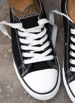 The Fashion Project Sneakers πάνινα με κορδόνια - Μαύρο -The Fashion Project κατάστημα sneakers panina me kordonia 105984 u8zs