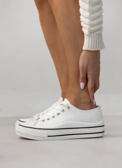 The Fashion Project Sneakers πάνινα με ρίγα στη σόλα - Λευκό 10 The Fashion Project Sneakers πάνινα με ρίγα στη σόλα - Λευκό -The Fashion Project κατάστημα sneakers panina me riga sti sola 111013 t301