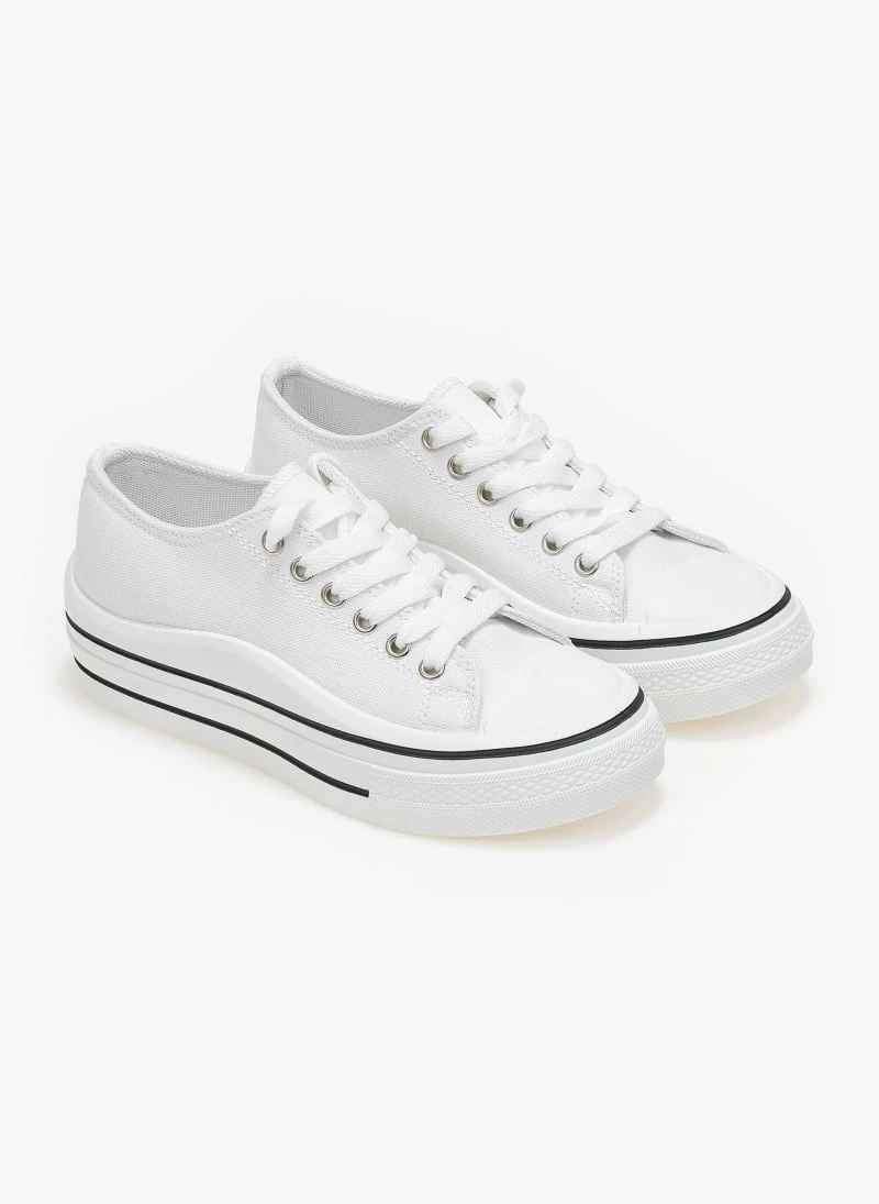 The Fashion Project Sneakers πάνινα με ρίγα στη σόλα - Λευκό 5 The Fashion Project Sneakers πάνινα με ρίγα στη σόλα - Λευκό - Image 5