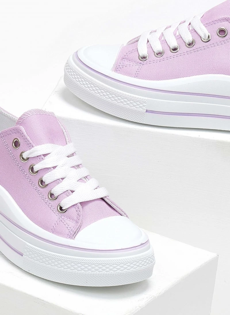 The Fashion Project Sneakers πάνινα με ρίγα στη σόλα - Λιλά 4 The Fashion Project Sneakers πάνινα με ρίγα στη σόλα - Λιλά - Image 4