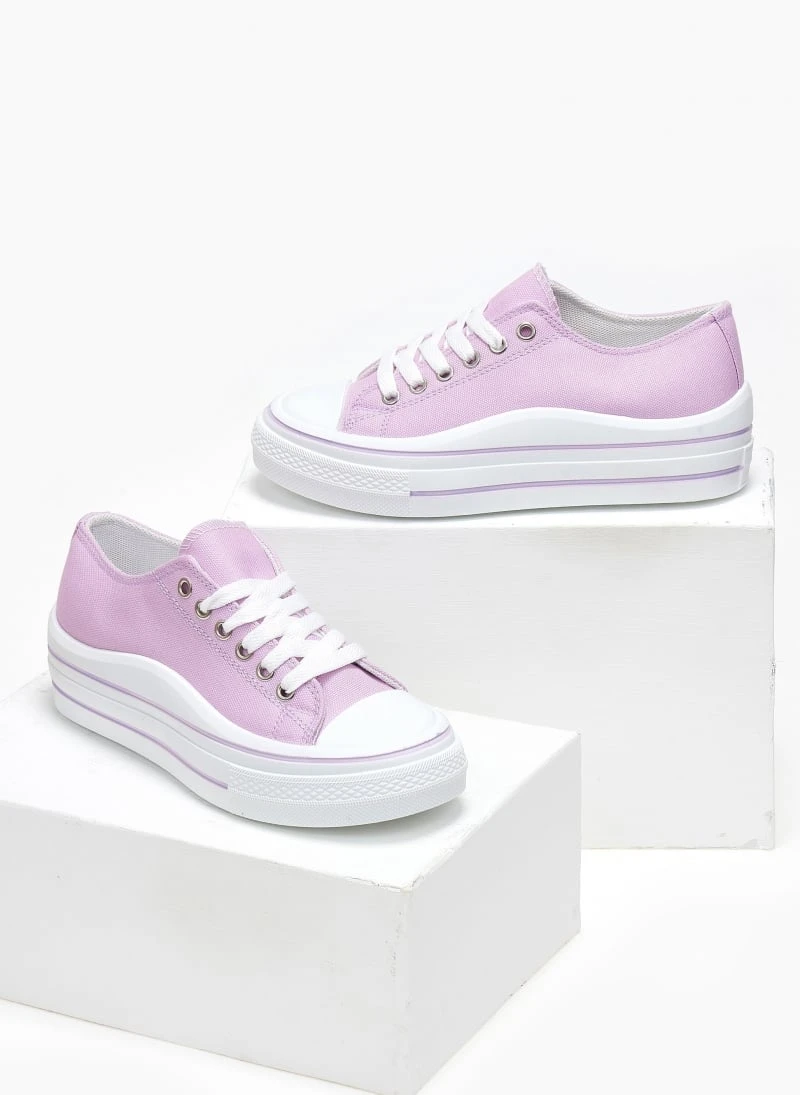 The Fashion Project Sneakers πάνινα με ρίγα στη σόλα - Λιλά 3 The Fashion Project Sneakers πάνινα με ρίγα στη σόλα - Λιλά - Image 3