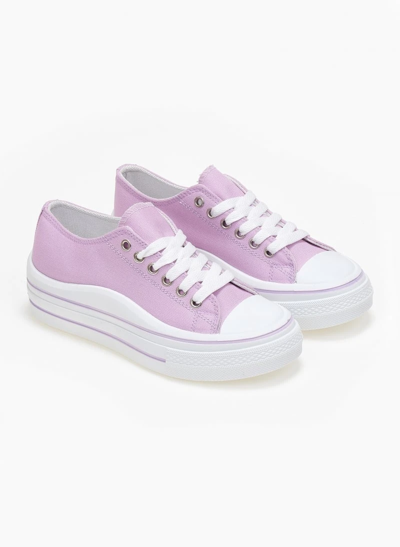 The Fashion Project Sneakers πάνινα με ρίγα στη σόλα - Λιλά 2 The Fashion Project Sneakers πάνινα με ρίγα στη σόλα - Λιλά - Image 2