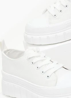 The Fashion Project Sneakers πάνινα με σχέδιο στη σόλα - Λευκό -The Fashion Project κατάστημα sneakers panina me sxedio sti sola 99774 eew9