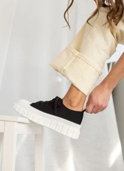 The Fashion Project Sneakers πάνινα με σχέδιο στη σόλα - Μαύρο