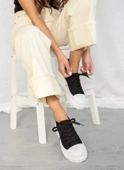 The Fashion Project Sneakers πάνινα με σχέδιο στη σόλα - Μαύρο 13 The Fashion Project Sneakers πάνινα με σχέδιο στη σόλα - Μαύρο -The Fashion Project κατάστημα sneakers panina me sxedio sti sola 99775 cni5