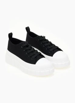 The Fashion Project Sneakers πάνινα με σχέδιο στη σόλα - Μαύρο 9 The Fashion Project Sneakers πάνινα με σχέδιο στη σόλα - Μαύρο -The Fashion Project κατάστημα sneakers panina me sxedio sti sola 99775 n7he