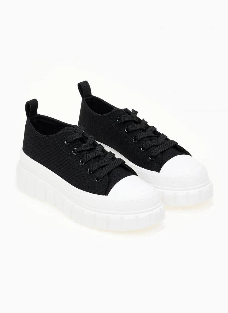 The Fashion Project Sneakers πάνινα με σχέδιο στη σόλα - Μαύρο 3 The Fashion Project Sneakers πάνινα με σχέδιο στη σόλα - Μαύρο - Image 3