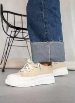 The Fashion Project Sneakers πάνινα με σχέδιο στη σόλα - Μπεζ -The Fashion Project κατάστημα sneakers panina me sxedio sti sola 99776 2mki