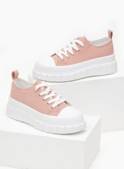 The Fashion Project Sneakers πάνινα με σχέδιο στη σόλα - Ροζ -The Fashion Project κατάστημα sneakers panina me sxedio sti sola 99777 togb