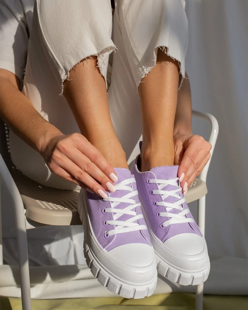 The Fashion Project Sneakers πάνινα με σχέδιο στη σόλα - Λιλά 1 The Fashion Project Sneakers πάνινα με σχέδιο στη σόλα - Λιλά