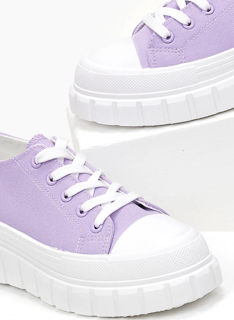 The Fashion Project Sneakers πάνινα με σχέδιο στη σόλα - Λιλά 3 The Fashion Project Sneakers πάνινα με σχέδιο στη σόλα - Λιλά - Image 3