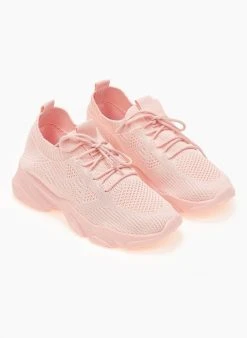 The Fashion Project Sneakers Slip On με πλεκτό σχέδιο - Ροζ -The Fashion Project κατάστημα sneakers slilp on me plekto sxedio 101676 k4ej