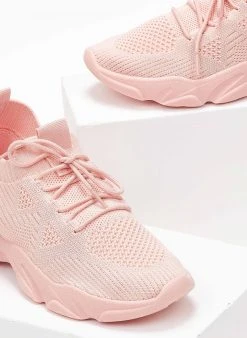 The Fashion Project Sneakers Slip On με πλεκτό σχέδιο - Ροζ -The Fashion Project κατάστημα sneakers slilp on me plekto sxedio 101676 w47m