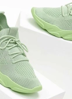 The Fashion Project Sneakers Slip On με πλεκτό σχέδιο - Λαχανί -The Fashion Project κατάστημα sneakers slilp on me plekto sxedio 101679 8tl3