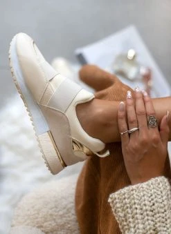 The Fashion Project Sneakers Slip On με λάστιχα - Μπεζ -The Fashion Project κατάστημα sneakers slip on me lastixa 106051 f7bs