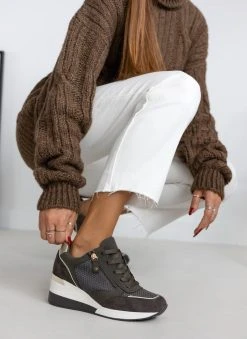 The Fashion Project Sneakers Wedges με φερμουάρ - Λαδί